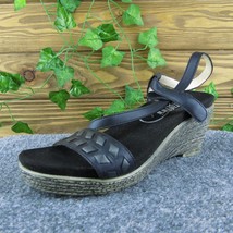 Umberto Raffini Oleander Women Strappy Sandal Shoes Black Leather Size 36 Medium - £23.34 GBP