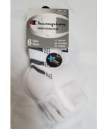 Champion Women&#39;s Ankle Socks 6 Pair Performance X-Temp White W Black Siz... - $22.55 CAD