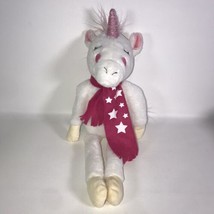 White Hanging Unicorn Plush 21" Pink Hair, Horn & Scarf Stuffed Animal Toy 2019 - £10.38 GBP