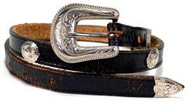 Brushy Creek Full Grain Cowhide Women's Belt Concho Black #4109 USA - Sz... - $15.00