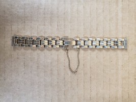 Lennox Stainless gold center clasp 1970s Vintage Watch Band Nos W114 - £43.86 GBP