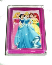 Disney Princess Group Shot Acrylic Executive Desk Top Paperweight Pink - £10.73 GBP