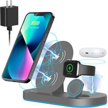 Wireless Charging Station, 3 in 1 Foldable Wireless Charger, 18W Fast Charging - £18.55 GBP