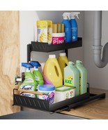 Under Sink Organizer Pull Out Cabinet 2 Tier Slide Out Countertop Bathro... - €25,41 EUR