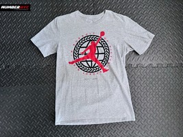 Air Jordan T Shirt Men Size S Small Gray Black Red In Pursuit of Victory - £20.17 GBP