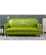 Vintage Three-Person PU Leather Sofa Clothing Store Bedroom Industrial S... - $33,947.43 MXN