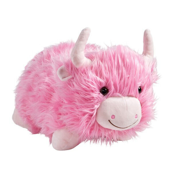 Pillow Pets Barb the Pink Highland Cow Large 18" - $29.09