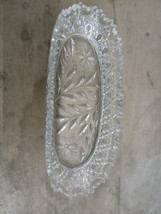 Vintage Crystal Relish Tray | 11.5 Long. Cut Glass Floral Pattern  - £10.03 GBP