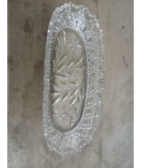 Vintage Crystal Relish Tray | 11.5 Long. Cut Glass Floral Pattern  - $12.99