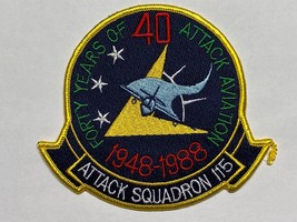 U.S.N. ATTACK SQUADRON 115, 4 YEARS OF ATTACK AVIATION, 1948-1988, PATCH - $9.90