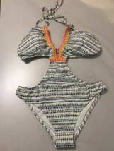 Victoria&#39;s Secret black monokini crochet ruched bottom swimsuit swim L NEW NWT - £31.15 GBP