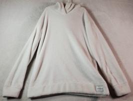 Calvin Klein Hoodie Youth Large White Sherpa Polyester Long Raglan Sleeve Logo - £14.38 GBP