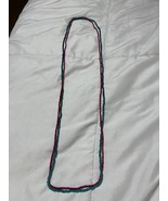 Long Multi Strand Pink Teal Boho Style Handmade Seed Bead Necklace - €2,12 EUR
