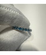 14K White Gold Round Eternity U Shape Blue Diamond Bridal Ring 1.45ctw S... - $1,781.98
