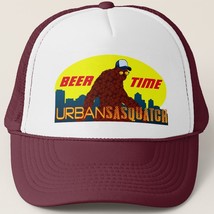 Urban Sasquatch BEER TIMEl Trucker Hat - Maroon (Wine) - $18.95
