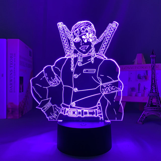 Anime Demon Slayer LED Acrylic Night Light Hashira Figure No Yaiba Gift - £19.90 GBP