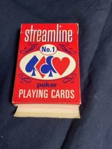 Vintage AARCO Streamline No 1 Playing Cards Linen Finish Red - £6.20 GBP
