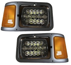 Ford F650 F750 2000-2015 Black Led Headlights Bezel Head Lights Turn Signal 4PC - £268.06 GBP