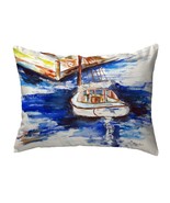 Betsy Drake Sailboat &amp; Dock Noncorded Pillow 16x20 - £42.83 GBP