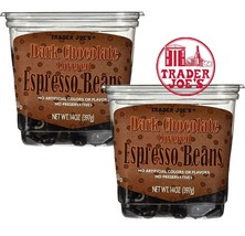 2 Packs Trader Joe&#39;s Dark Chocolate Covered Espresso Beans 14 oz - $24.50