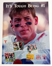 1993 Classic Football Card Troy Aikman Dallas Cowboys Magazine Cut Print Ad - $9.99