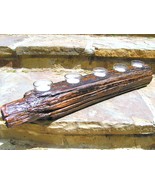 Fireplace Log candle holder set made with western barbed wire fence post... - $143.59 CAD