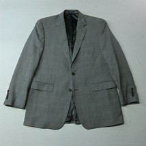 Ralph Lauren 44L Gray Glenn Plaid 100% Wool Mens Blazer Sport Coat Suit Jacket - $34.99