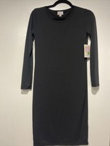 LULAROE LLR DEBBIE SIZE XS KNEE LENGTH BLACK DRESS #640 - £27.81 GBP