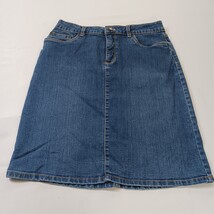 Croft & Barrow Classic Fit Stretch Women's Blue Cotton Blend Denim Skirt Size 4 image 10
