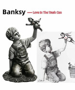 Banksy Love In the Trash Can Trash Picking Up Boy Sculpture Modern Stree... - $29.60