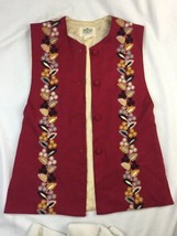 Womens Long vintage Embroidered Vest Prior Westerns Denver SZ Small - $39.59