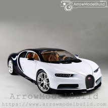 ArrowModelBuild Bugatti Chiron (Pearl White + Molan) Built &amp; Painted 1/2... - £78.68 GBP
