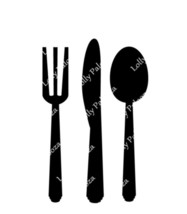Silverware DIGITAL Files.  Instant Download. No Physical Items Shipped.  PNG & S