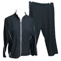 Bolle Women&#39;s Track Suit ~ Sz L ~ Black &amp; Pink ~ Zip up Jacket  - £31.86 GBP