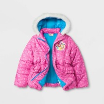 Girls Shopkins Puffer Jacket Size 4 Lippy Lips Apple Jack Puffy Coat - £7.97 GBP