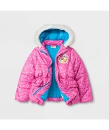 Girls Shopkins Puffer Jacket Size 4 Lippy Lips Apple Jack Puffy Coat - £7.86 GBP