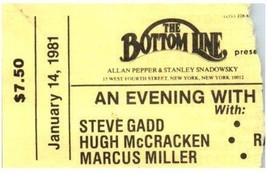 Steve Gadd Hugh Mccracken Ticket Stub Janvier 14 1981 Bas Ligne New York Ny - £40.28 GBP