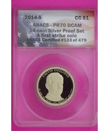 2014 S PR 70 Calvin Coolidge Presidential Dollar ANACS Certified Authent... - $54.69 CAD