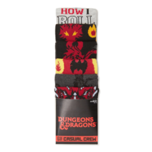 Dungeons &amp; Dragons Mens Casual Crew Socks Size 8-12 6 Pack NEW Black - £19.32 GBP