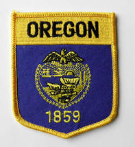 Oregon Us State Iron On Embroidered Shield Patch 3 X 3.5 Inches - £4.42 GBP