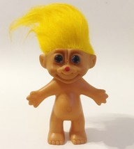 Troll Doll Orange Hair Blue Eyes Red Dot on Nose Vintage Plastic Collect... - £15.98 GBP