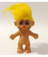 Troll Doll Orange Hair Blue Eyes Red Dot on Nose Vintage Plastic Collect... - £15.80 GBP