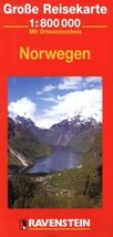 Norway Road Map with Separate Index 1:800,000 [Map] Verlag, Ravenstein - $3.61