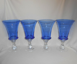 San Miguel Goblets Jay Weberling Cobalt Blue Hand Blown Glassware Spain ... - $39.60