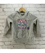 Childrens Place Sweatshirt Hoodie Pullover Gray Girls Sz 4 XS Peace - $5.93