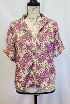 Heartloom Floral Button Down Short Sleeved Pajama Top Size Small (DEFECT) - £9.92 GBP