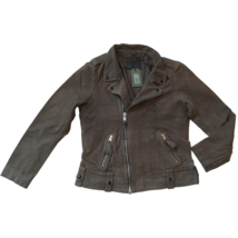 Allsaints Dark Khaki Green Kalix Leather Biker Jacket $499 Free Global Shipping - £315.02 GBP