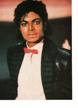 Michael Jackson teen magazine pinup clipping red tie Triller Rockline Bop - £2.75 GBP