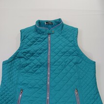 Back in the Saddle Women's 1X Turquoise Quilted Riding Vest Fleece Lined Pockets image 12