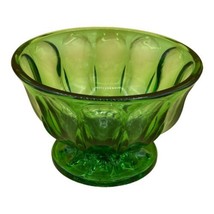 Anchor Hocking Forest Green Glass Pedestal Bowl Dish Vintage - £12.10 GBP